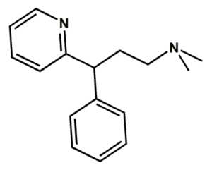 Struktur von Pheniramin.