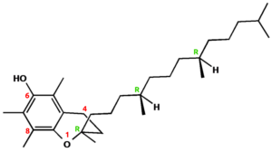 Struktur des alpha-Tocopherols.