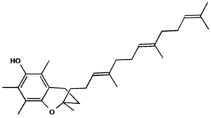 Struktur von alpha-Tocotrienol.