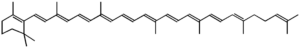 Struktur von gamma-Carotin.